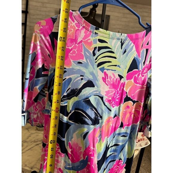 Lilly Pulitzer Sophie UPF 50 Ruffle High Tide Tropicolada Dress Size L - Picture 5 of 6